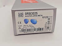 Rayban zonnebril aviator large metal matte gold blue polarized - afbeelding 6 van  6