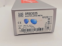 Rayban zonnebril aviator large metal matte gold blue polarized - afbeelding 6 van  6