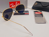 Rayban zonnebril aviator large metal matte gold blue polarized - afbeelding 4 van  6