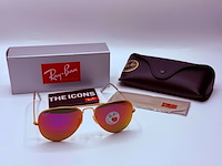 Rayban zonnebril aviator large metal matte gold violet polarized