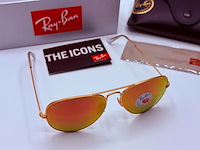 Rayban zonnebril aviator large metal matte gold violet polarized - afbeelding 2 van  8