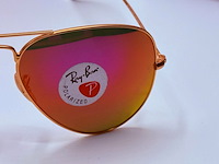 Rayban zonnebril aviator large metal matte gold violet polarized - afbeelding 3 van  8