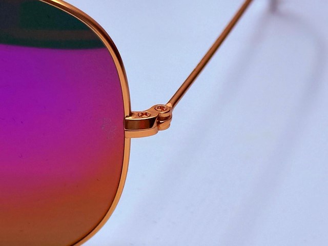 Rayban zonnebril aviator large metal matte gold violet polarized - afbeelding 5 van  8