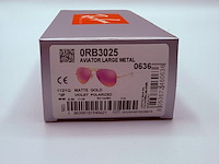 Rayban zonnebril aviator large metal matte gold violet polarized - afbeelding 8 van  8