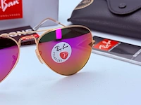 Rayban zonnebril aviator large metal matte gold violet polarized
