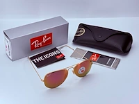 Rayban zonnebril aviator large metal matte gold violet polarized - afbeelding 3 van  8