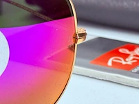 Rayban zonnebril aviator large metal matte gold violet polarized - afbeelding 5 van  8
