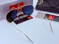 Rayban zonnebril aviator large metal matte gold violet polarized - afbeelding 6 van  8