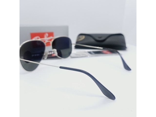 Rayban zonnebril aviator large metal silver green polarized - afbeelding 7 van  11