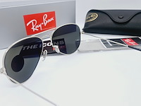 Rayban zonnebril aviator large metal silver green polarized - afbeelding 6 van  9
