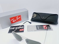 Rayban zonnebril aviator large metal silver green polarized - afbeelding 4 van  9