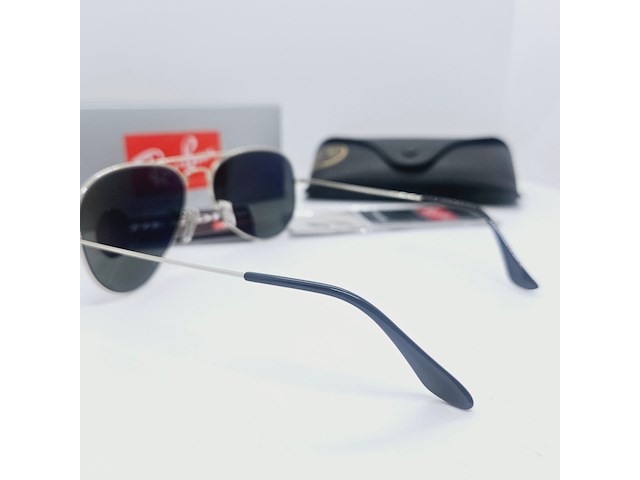 Rayban zonnebril aviator large metal silver green polarized - afbeelding 7 van  9