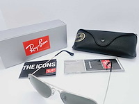 Rayban zonnebril aviator large metal silver green polarized - afbeelding 4 van  8