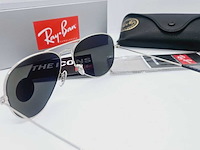 Rayban zonnebril aviator large metal silver green polarized - afbeelding 5 van  8