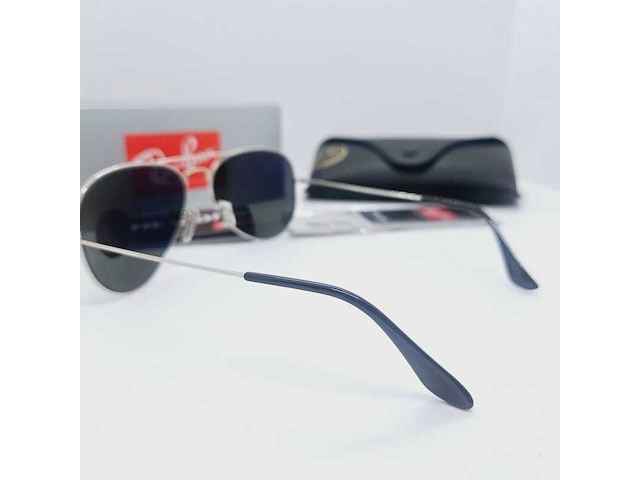 Rayban zonnebril aviator large metal silver green polarized - afbeelding 6 van  8