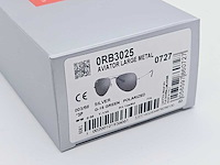 Rayban zonnebril aviator large metal silver green polarized - afbeelding 8 van  8