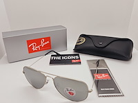 Rayban zonnebril aviator large metal silver mirror silver polarized - afbeelding 1 van  9