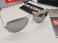 Rayban zonnebril aviator large metal silver mirror silver polarized - afbeelding 2 van  9