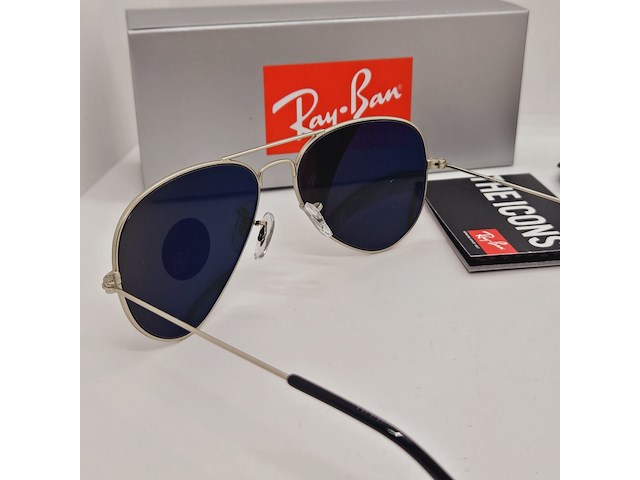 Rayban zonnebril aviator large metal silver mirror silver polarized - afbeelding 7 van  9