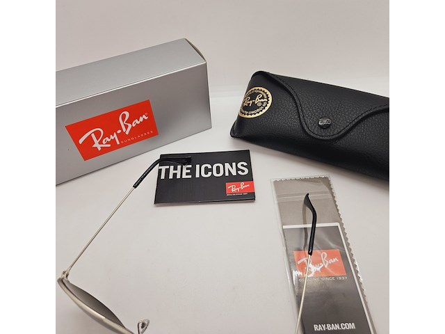 Rayban zonnebril aviator large metal silver mirror silver polarized - afbeelding 8 van  9