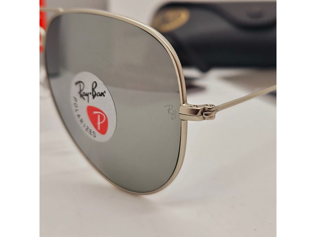 Rayban zonnebril aviator large metal silver mirror silver polarized - afbeelding 4 van  9