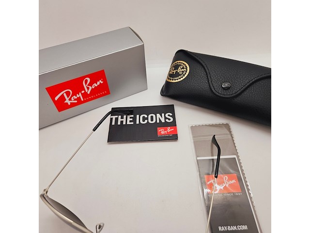 Rayban zonnebril aviator large metal silver mirror silver polarized - afbeelding 6 van  9