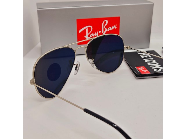 Rayban zonnebril aviator large metal silver mirror silver polarized - afbeelding 7 van  9