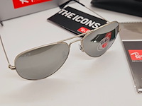 Rayban zonnebril aviator large metal silver mirror silver polarized - afbeelding 2 van  9