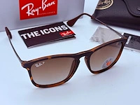 Rayban zonnebril chris tortoise gradient brown - afbeelding 1 van  8