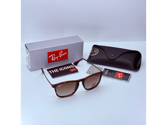Rayban zonnebril chris tortoise gradient brown - afbeelding 2 van  8