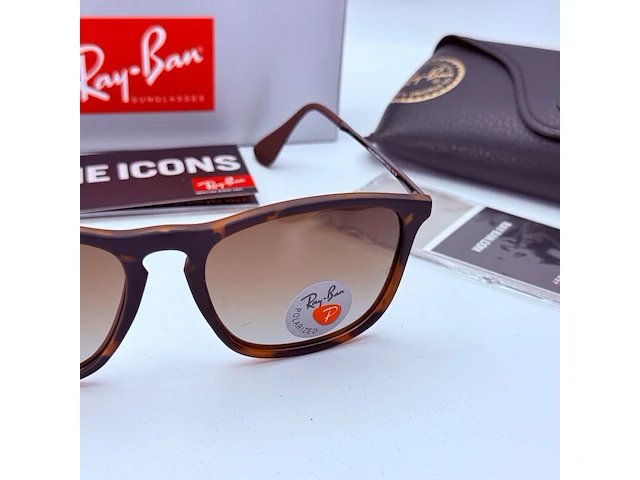 Rayban zonnebril chris tortoise gradient brown - afbeelding 3 van  8