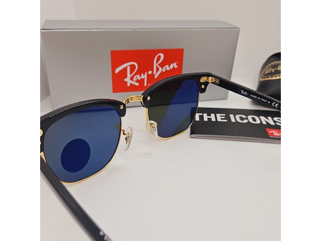 Rayban zonnebril clubmaster black green polarized - afbeelding 6 van  10