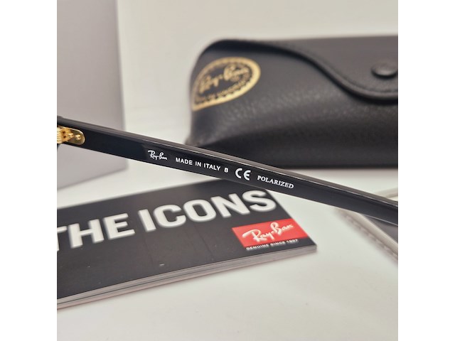 Rayban zonnebril clubmaster black green polarized - afbeelding 9 van  10