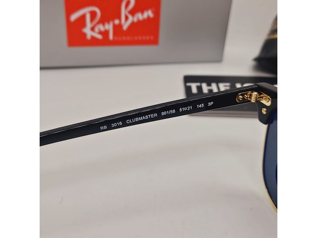 Rayban zonnebril clubmaster black green polarized - afbeelding 10 van  10