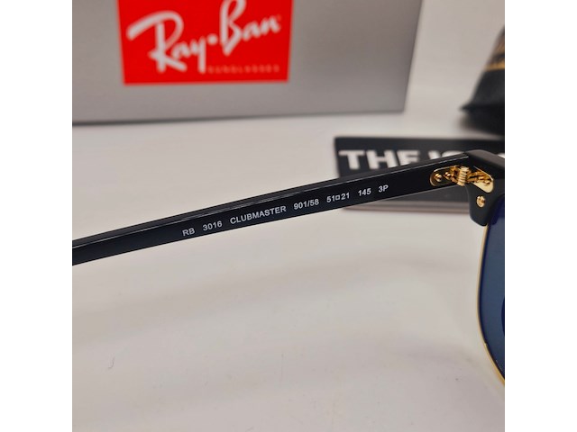 Rayban zonnebril clubmaster black green polarized - afbeelding 10 van  10