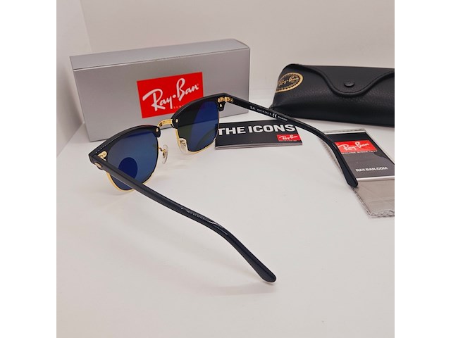 Rayban zonnebril clubmaster black green polarized - afbeelding 5 van  9