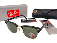 Rayban zonnebril clubmaster black green polarized - afbeelding 1 van  7