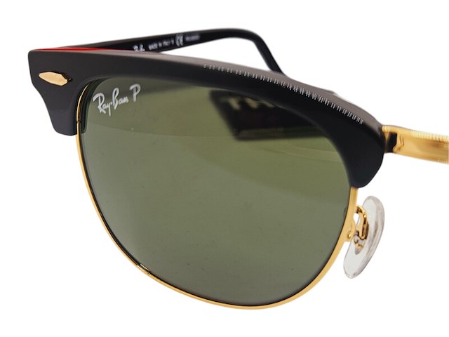 Rayban zonnebril clubmaster black green polarized - afbeelding 2 van  7