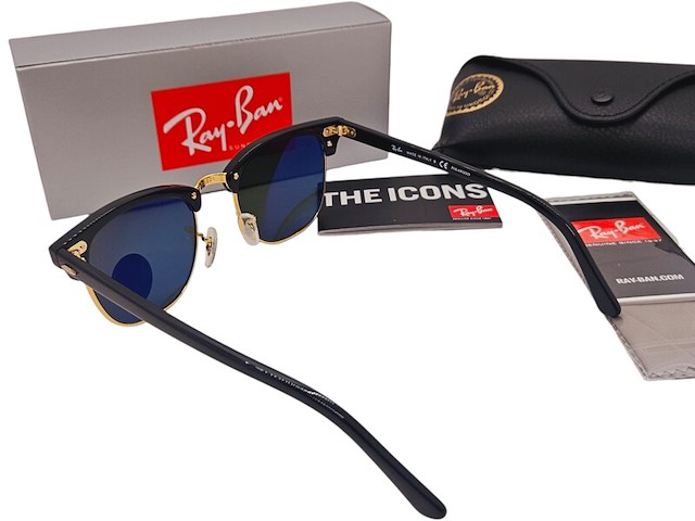 Rayban zonnebril clubmaster black green polarized - afbeelding 6 van  7