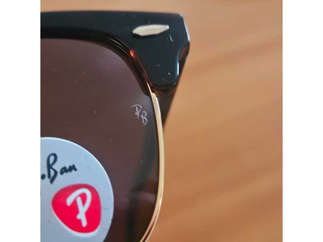 Rayban zonnebril clubmaster tortoise - brown polarized - afbeelding 8 van  8