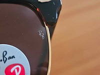 Rayban zonnebril clubmaster tortoise - brown polarized - afbeelding 8 van  8