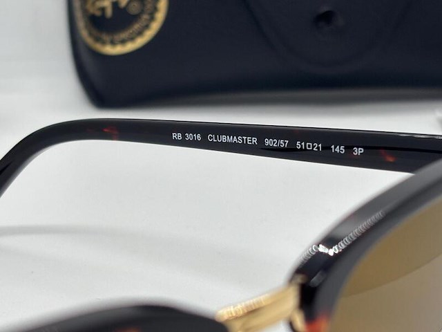 Rayban zonnebril clubmaster tortoise - brown polarized - afbeelding 5 van  7