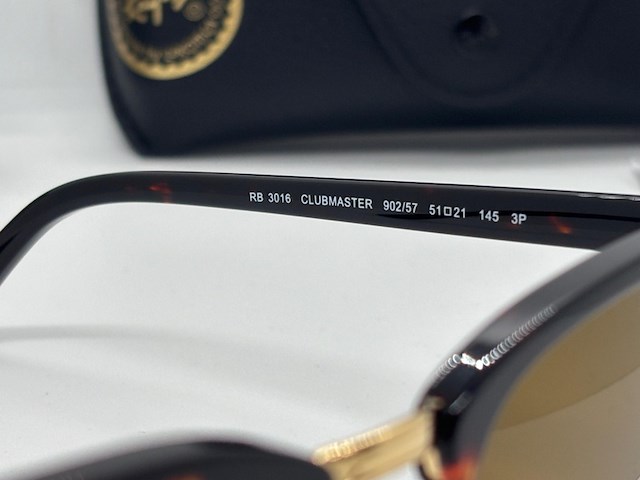 Rayban zonnebril clubmaster tortoise brown polarized - afbeelding 5 van  7
