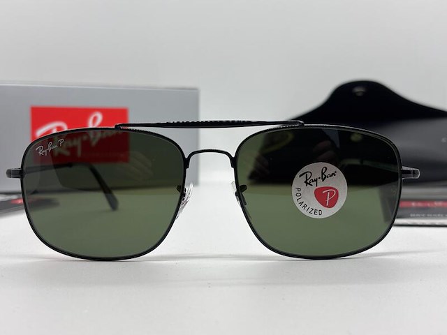 Rayban zonnebril colonel black - green polarized - afbeelding 5 van  11