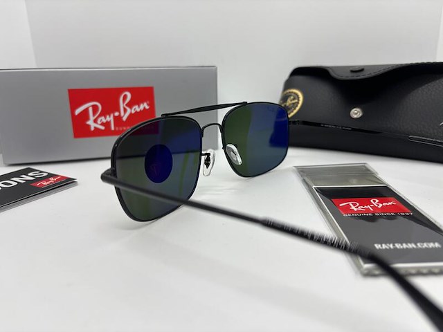Rayban zonnebril colonel black - green polarized - afbeelding 8 van  11