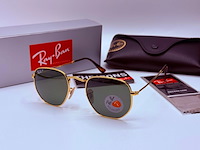Rayban zonnebril hexagonal arista green polarized - afbeelding 1 van  9