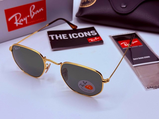 Rayban zonnebril hexagonal arista green polarized - afbeelding 2 van  9