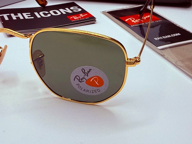 Rayban zonnebril hexagonal arista green polarized - afbeelding 3 van  9