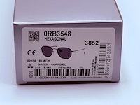 Rayban zonnebril hexagonal black green polarized - afbeelding 6 van  7