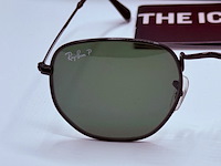 Rayban zonnebril hexagonal black green polarized - afbeelding 3 van  7